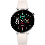 OnePlus Watch 3, Smartwatch 43mm Silber mit weißem Gummi Armband