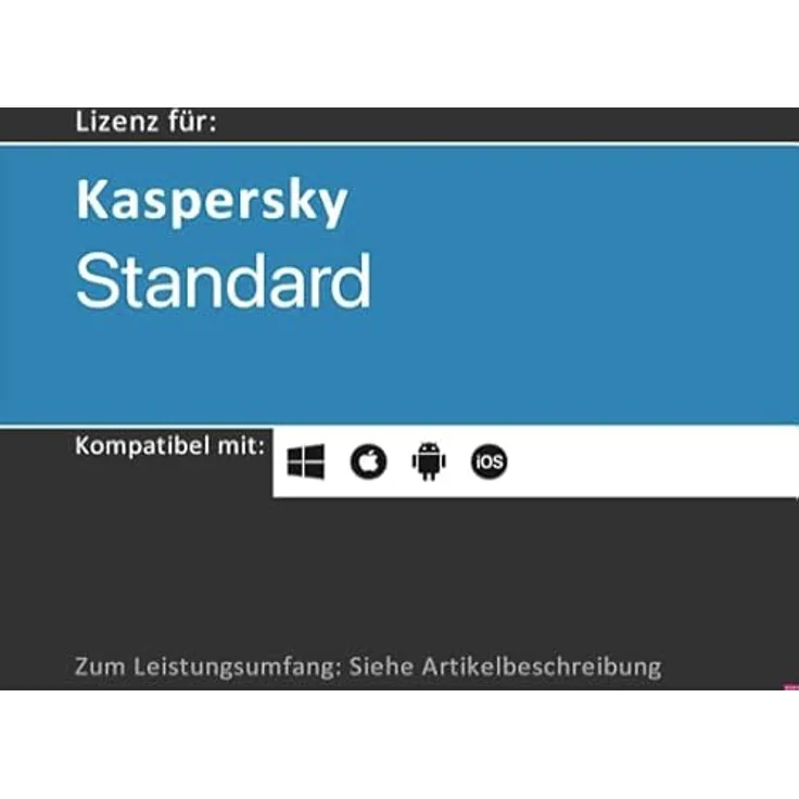 Lizenz für Kaspersky Standard | 2024 | 1-10 Gerät(e) | 1-2 Jahr(e) | Vollversion | Windows/MacOS/iOS/Android | Lizenzcode per Post (FFP) von softwareGO