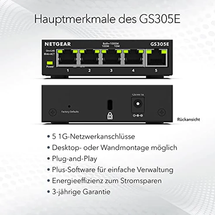 Netgear GS305E 5 Port Gigabit Switch – Bild 6
