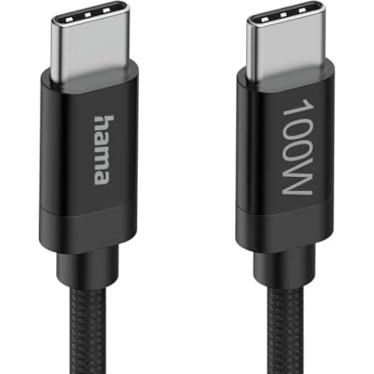 Hama Fabric USB-C Kabel, 0,48 Gbit/s, 100W, 1,5 m, Schwarz – Bild 11