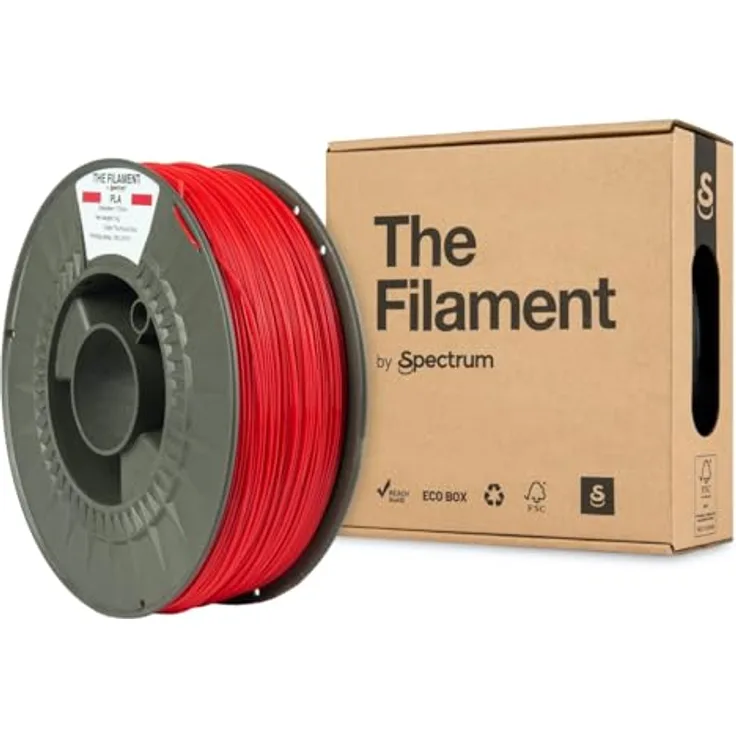 Spectrum Filaments PLA 1kg 1,75mm Technisches Rot, 3D-Druckmaterial made in EU, Drucktemperatur 185-215 °C