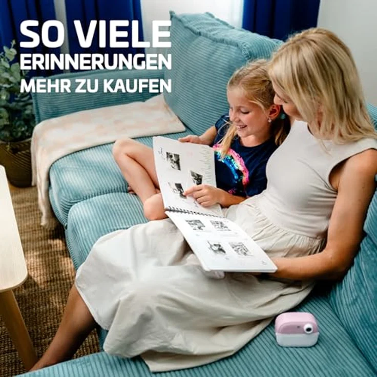 LAMAX InstaKid2 Play Blue, Kinderkamera mit Sofortdruck ohne Tinte, Digitalkamera für Fotos und Videos, Selfie-Spiegel, Spiele, USB-C, 2 Rollen Thermopapier – Bild 3