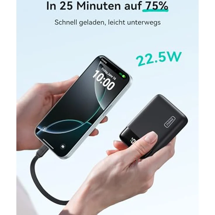 INIU Power Bank 20000mAh, kompakte 22,5W Schnelllade-Powerbank mit USB-C In & Out, PD3.0 QC4.0, kompatibel mit iPhone 16/15/14/13 Pro Max und Samsung S24, inkl. Taschenformat & Taschenlampe – Bild 5
