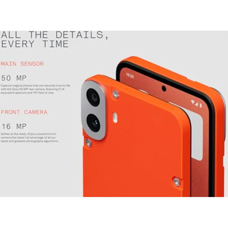 Nothing CMF Phone 1, 5G Smartphone mit 128 GB Speicher, 50 MP Dual Kamera, 16,9 cm (6.67 Zoll), Android 14, Dual Sim, WiFi 6, orange (Versandkostenfrei) – Bild 6