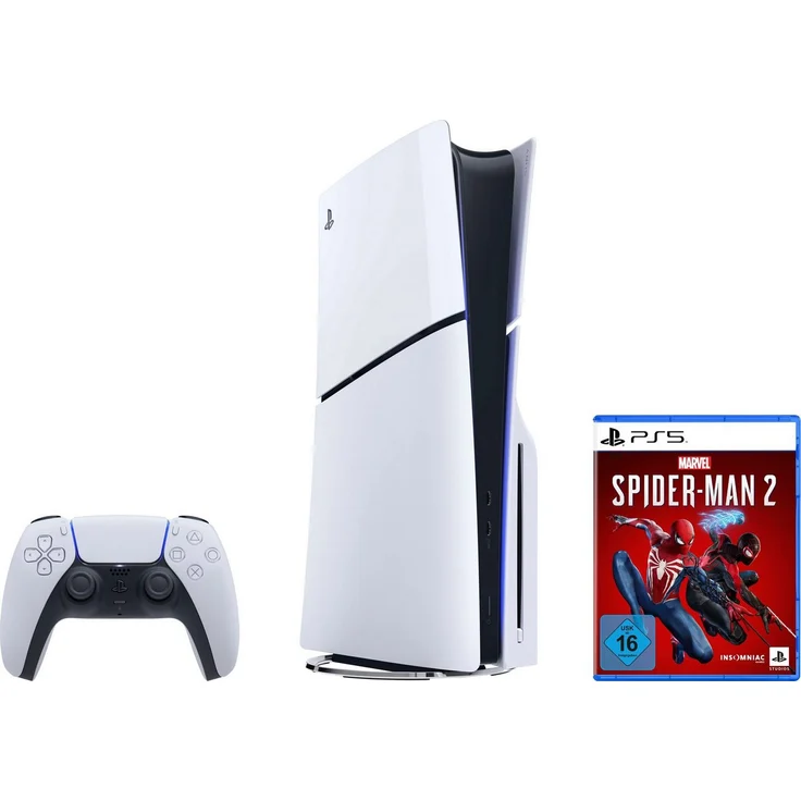 PlayStation 5 Disk Edition (Slim), Ultra leistungsstarke Gaming-Konsole mit MARVEL’S SPIDER-MAN 2