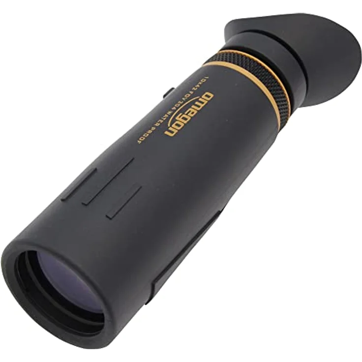 Omegon Monokular Orange 10x42, wasserdichtes Fernglas mit Fix-Schärfe und griffigem Design – Bild 1