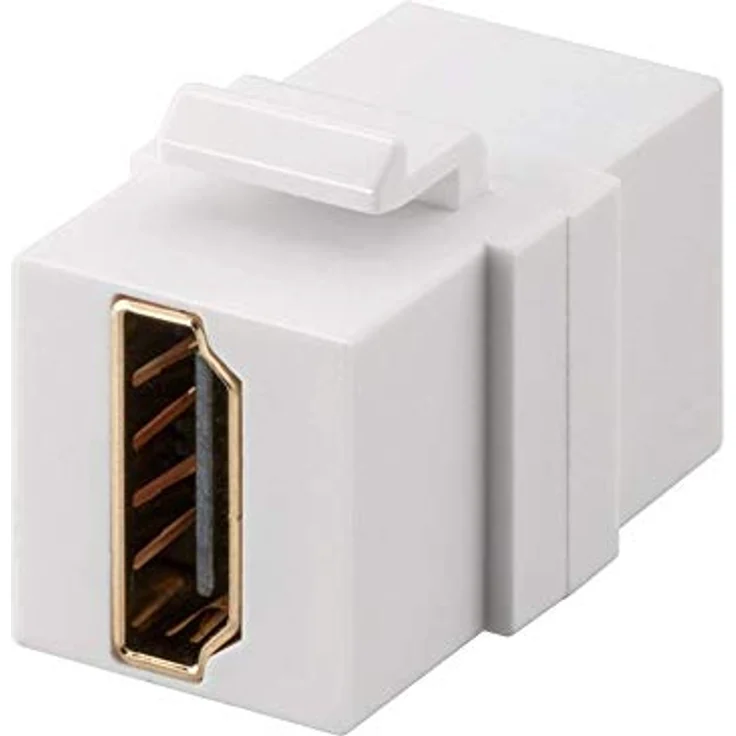 Goobay 90856 Keystone Modul HDMI Kupplung, 2x HDMI Buchse Typ A, UHD 4K @ 60Hz, 18 Gbit/s, Snap-In Montage, robustes ABS Gehäuse – Bild 1