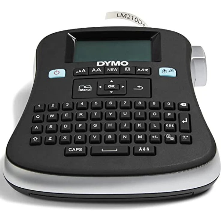 DYMO LabelManager 210D Handheld-Etikettendrucker-Set, QWERTY-Tastatur, mit 12 mm schwarzen auf weißen D1-Etiketten und Tragetasche – Bild 3