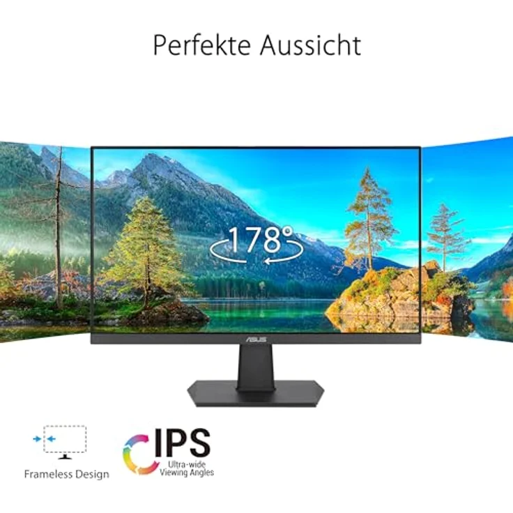 ASUS Eye Care VA27EHF 27 Zoll Full HD Monitor - Rahmenlos, Flicker-Free, Blaulichtfilter, Adaptive-Sync - 1ms MPRT, 100 Hz, 16:9 IPS Panel, 1920x1080 - HDMI – Bild 2