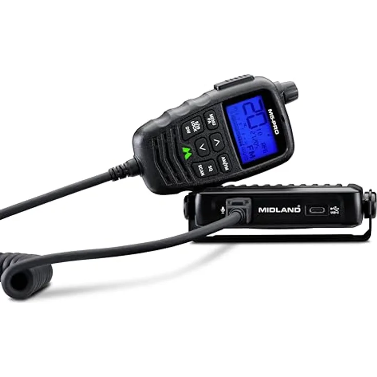 Midland M5-Pro C1664, CB-Funkgerät mit 1,85" FSTN-Display, Multifunktionsmikrofon und ANC-Rauschunterdrückung