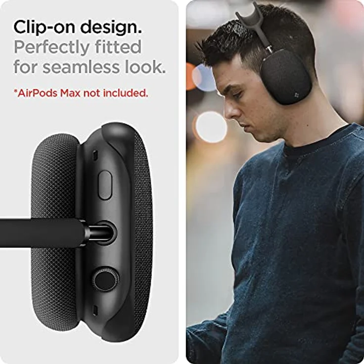 Spigen Urban Fit Airpods Max Hülle - Schwarz, minimales Strickdesign & präzise Ausschnitte – Bild 5