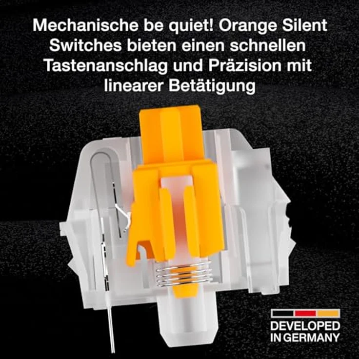 be quiet! Light Mount Silent Linear DE ISO Tastatur, mechanische Switches, ab Werk geschmierte Schalter, ARGB-Beleuchtung, Hot-Swap-Funktion, PBT-Double-Shot-Tastenkappen – Bild 2