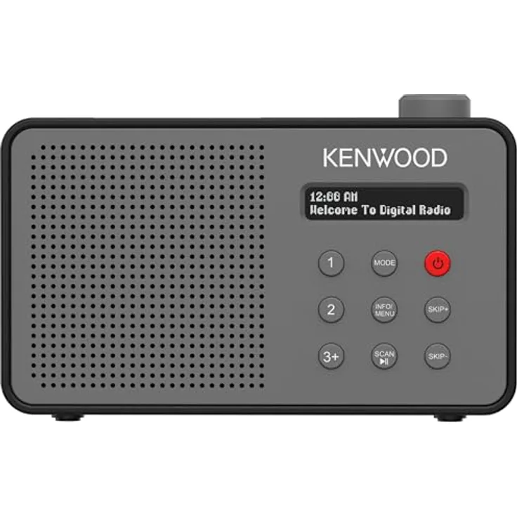 Kenwood CR-M25DAB DAB+/FM Radiowecker mit Bluetooth 5.3, Dual Alarm, Sleep-Timer und Li-ion Akku - Grau