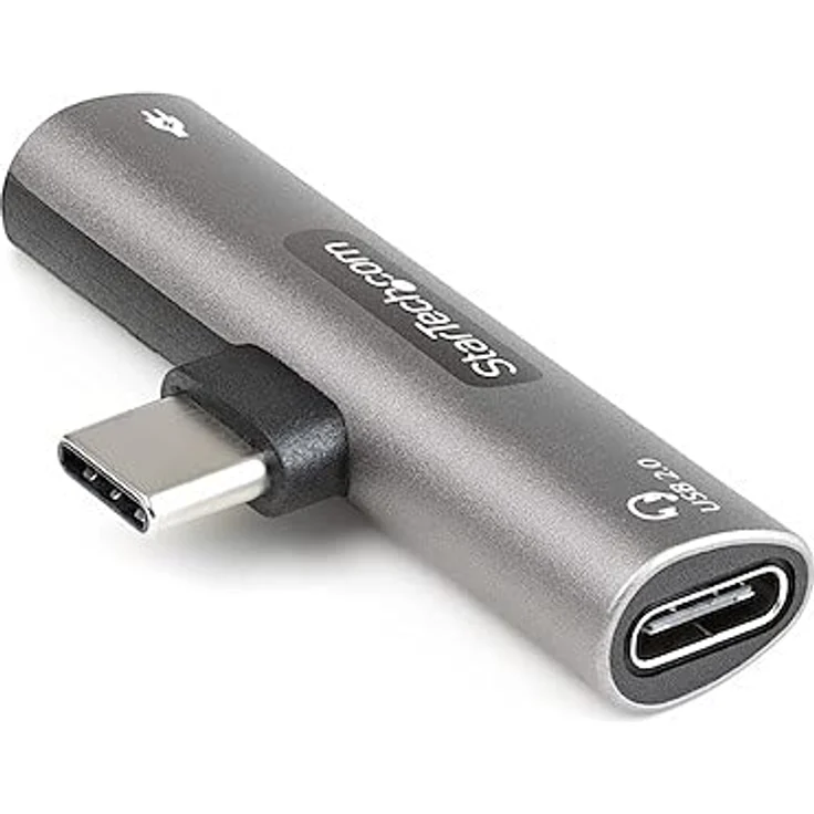 StarTech.com USB-C-Audio- und Ladeadapter – USB-C Audio-Adapter mit USB-C Audio-Kopfhörer-Headset-Anschluss und 60 W USB-Typ – Bild 4