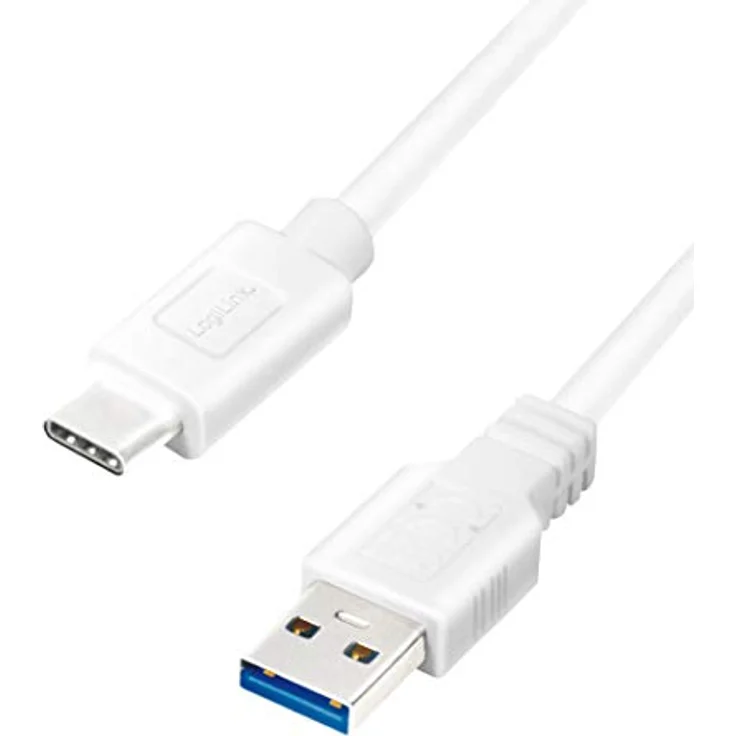 LogiLink CU0174 - USB 3.2 Gen 1x1 Anschlusskabel, USB-A zu USB-C, Weiß, 1m – Bild 2