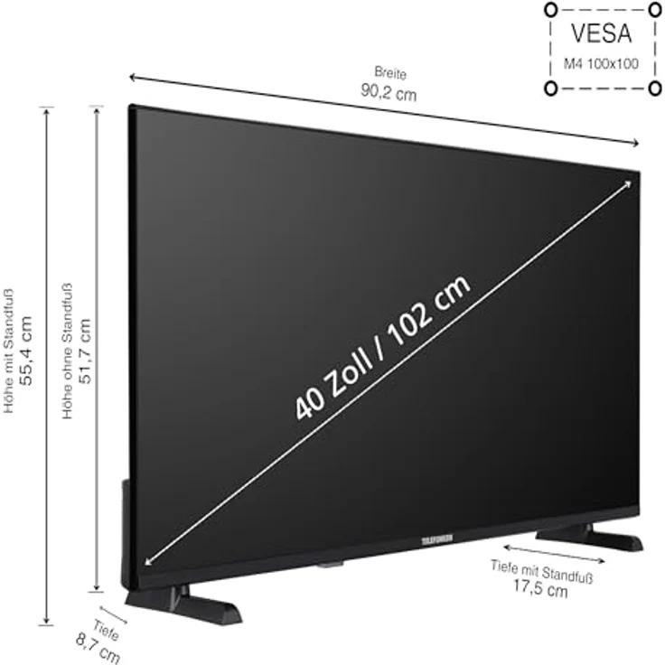 Telefunken QLED Fernseher VIDAA QF40VP750S, 40 Zoll Full HD Smart TV mit HDR, Triple-Tuner und WLAN, schwarz – Bild 3
