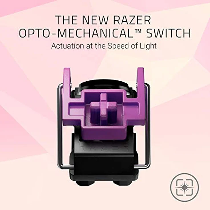 Razer Huntsman V2 Tenkeyless (Red Switch) - Optische Gaming-Tastatur ohne Ziffernblock (Lineare Optische Switches, Doubleshot PBT-Tastenkappen, Handballenauflage) QWERTY US-Layout | Quartz Pink – Bild 2