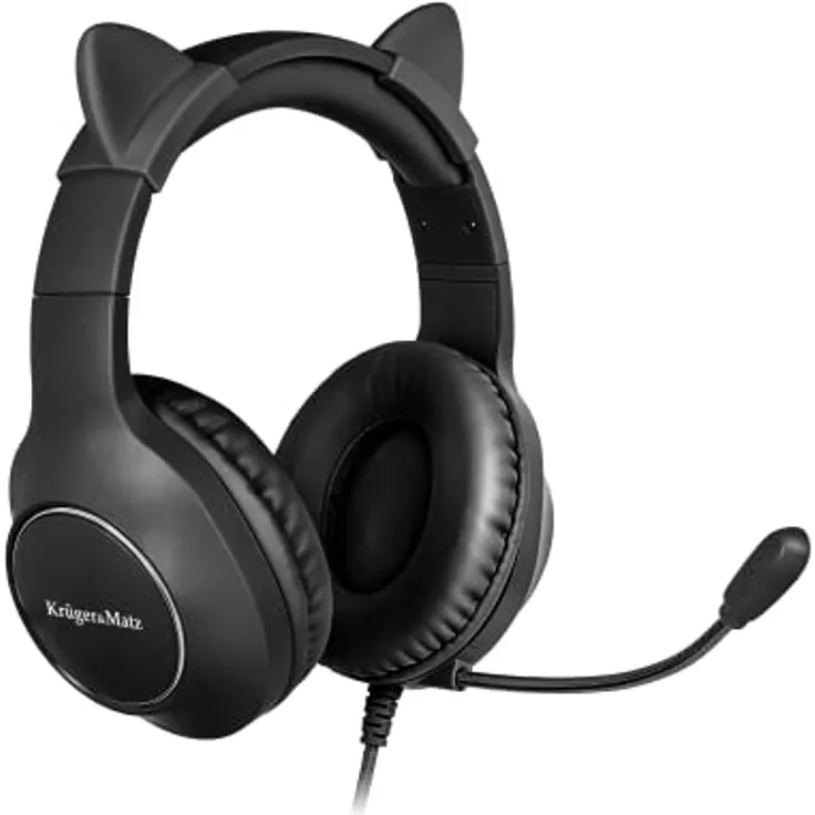 Krüger&Matz Gamer Kids KM0659, Over-Ear Gaming-Kopfhörer mit Mikrofon und AUX-Eingang, schwarz