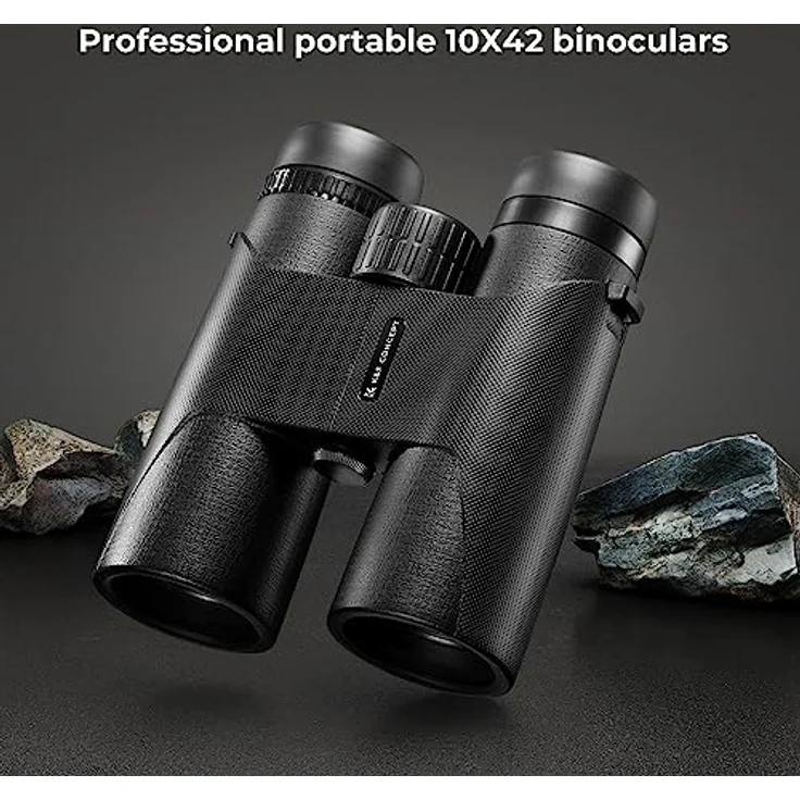 K&F Concept Fernglas 10x42 HD, BAK4 Prisma, wasserdicht in Schwarz mit abnehmbarem Okular – Bild 2