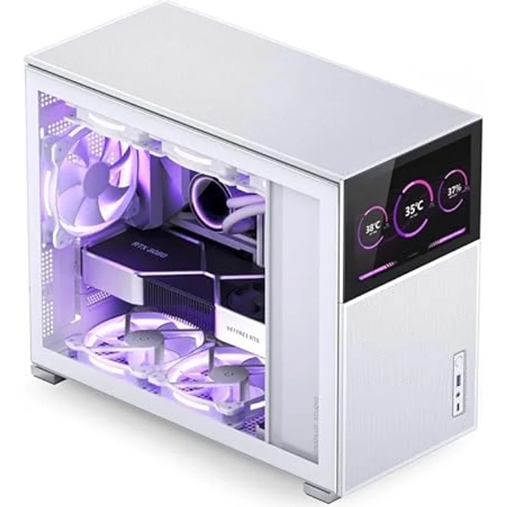 Jonsbo D31 Mesh Screen mATX Gehäuse, gehärtetes Glas - weiß – Bild 3