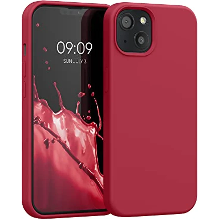 kwmobile Handyhülle für iPhone 13, Silikon Case in Klassisch Rot, kabelloses Laden, griffiges Design, robust und elastisch – Bild 1