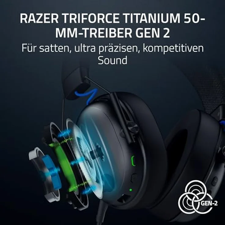 Razer BlackShark V3 for Playstation, Kabelloses E-Sport-Headset mit Triforce 50 mm Treiber, HyperClear Mikrofon und THX Spatial Audio, Schwarz – Bild 4