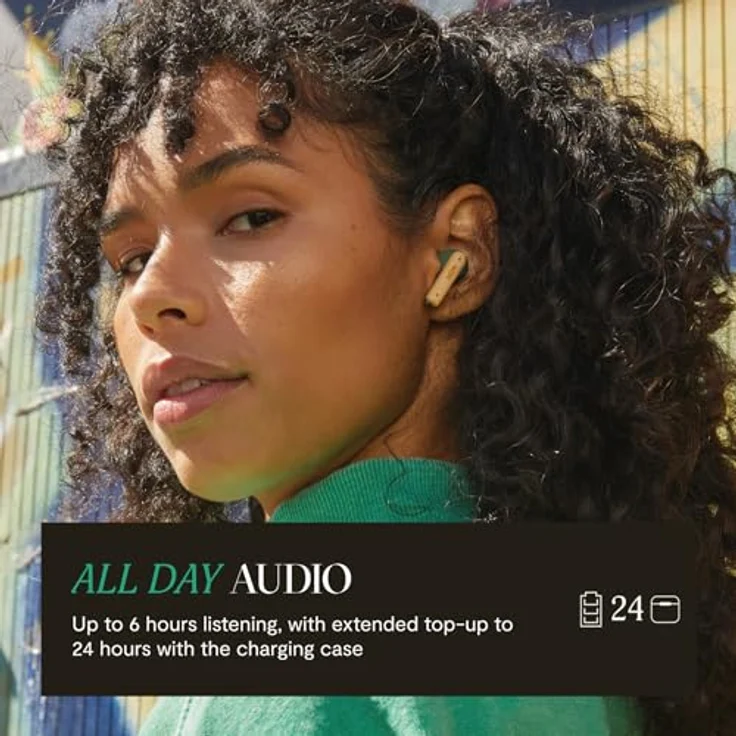House of Marley Little Bird TWS Green, Nachhaltige drahtlose In-Ear-Kopfhörer mit 30 Stunden Akkulaufzeit und Touch-Bedienung – Bild 5