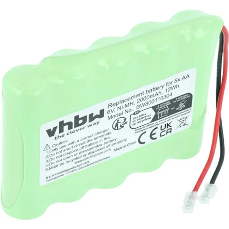 vhbw NiMH Universal Akku Akkupack 2000mAh 6V 5x AA – Bild 2