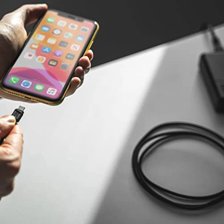 Green Cell GC PowerStream USB-A - Lightning 2m Schwarz Schnellladekabel für Apple iPhone 14 13 12 11 SE Pro Max X XR XS Max 8 7 Plus 6 6S 5 5C 5S Plus | iPad Air/Pro/Mini | iPod – Bild 5