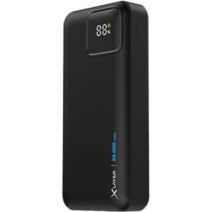 Xlayer 20000mAh Powerbank 2 Integrierte Kabel Schnelllader USB C, Universelle Lademöglichkeit, Multi-Geräte Ladung, Schnelle Wiederauflademöglichkeit, Kompaktes und Tragbares Design, 3 Anschlüsse