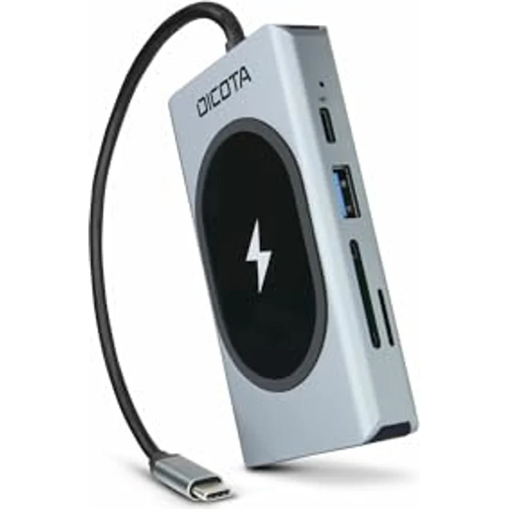Dicota USB-C 10-in-1 Charging Hub, 4K PD 100W, Aluminiumgehäuse, silber – Bild 4