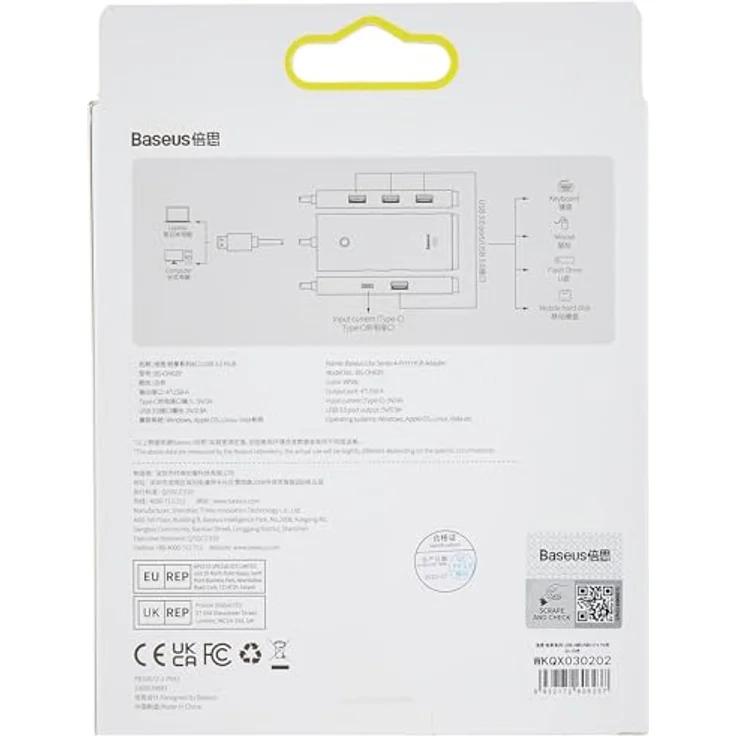 Baseus Lite Series Hub 4-in-1 USB auf 4 x USB 3.0, 2 m (weiß) – Bild 4