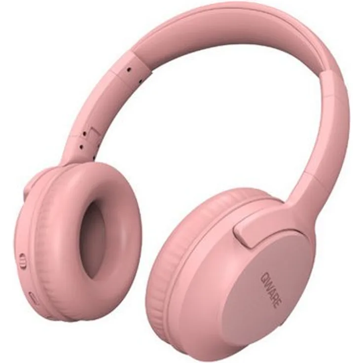 Qware Gaming Kopfhörer Faltbar – Kabellos, 20h Akkulaufzeit, Rosa – Bluetooth 5.1 mit stabiler Verbindung und On-Headphone-Steuerung