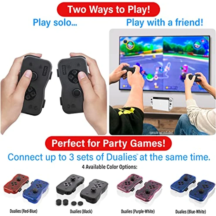 Nyko Dualies (Switch), Gaming Controller, Schwarz, mit präziser Bewegungssteuerung, Rumble-Feedback und programmierbarer Turbo-Taste – Bild 5
