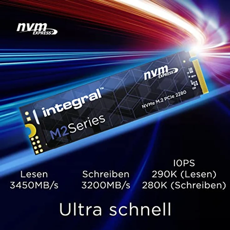 Integral SSD 512GB NVME M.2 2280 PCIe Gen3x4 R-3450MB/s W-2400MB/s TLC M1 Solid State Drive – Bild 2