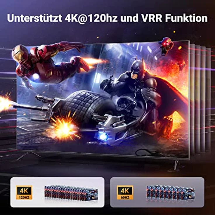 UGREEN HDMI 2.1 Switch 8K@60Hz HDMI Splitter 3 In 1 Out HDMI Umschaltpulte Unterstützt VRR & ALLM, Dolby Vision, Kompatibel mit PS5, Xbox, Apple TV, DVD Spieler - Blau – Bild 3