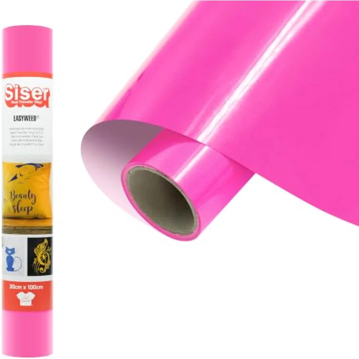 Siser Fluo Transferfolie, PVC-frei, Schnittbreite 30 cm, rosa, hohe Waschbeständigkeit – Bild 1
