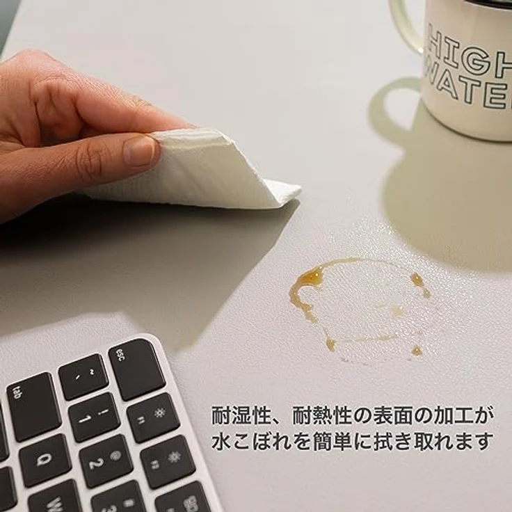 Twelve South DeskPad | Nachhaltige Leder-Verlängerungsmatte für die Maus, spritzwasserfest, rutschfeste Mausoberfläche, optimale Größe für den Displaygebrauch, Grau, Mittel – Bild 4