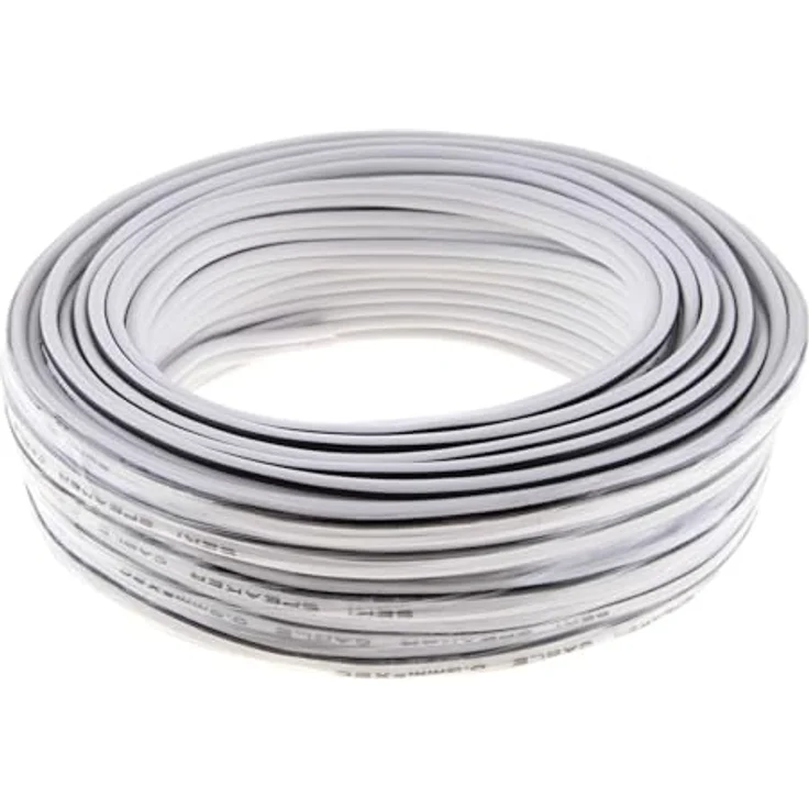 Lautsprecherkabel 2x0,50mm2 - 10m - weiss - CCA - Audiokabel - Boxenkabel – Bild 3
