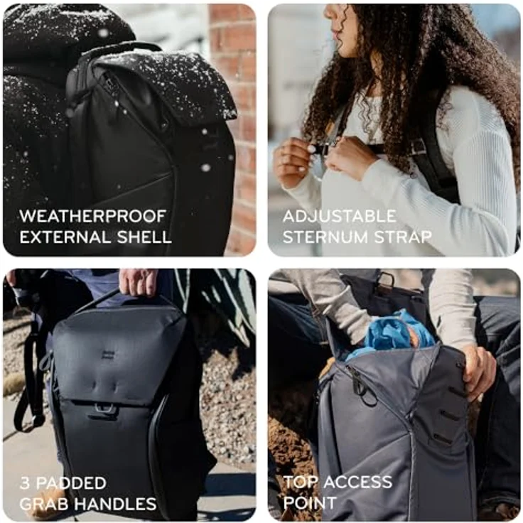 Peak Design Everyday Backpack 30L, Fotorucksack mit patentierter MagLatch-Hardware, wetterfestem 400D-Nylon-Canvas und drei FlexFold-Dividern, Blau – Bild 3