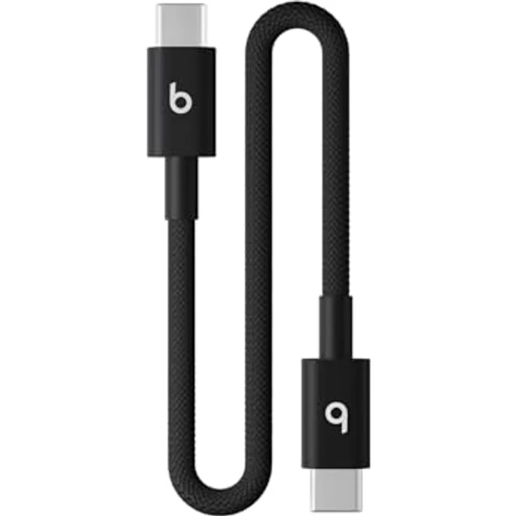 Beats USB-C auf USB-C Kabel, 20 cm, Schnelles Laden, Langlebiges und Verwicklungsfreies Design, Power-Schwarz