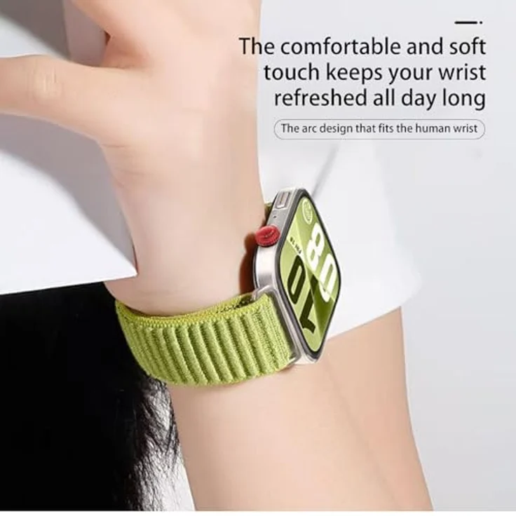 GIOPUEY Armband für Google Pixel Watch 4/3 45mm, geflochtenes elastisches Nylonarmband, unisex, navy blue, atmungsaktiv und leicht verstellbar – Bild 5
