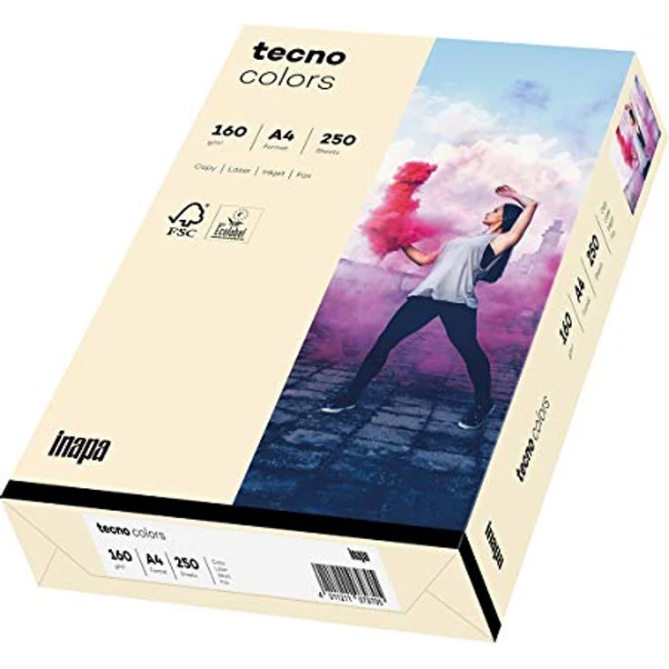 tecno Multifunktionspapier colors, A4, 160 g-qm, hellchamois – Bild 2