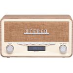 Denver DENVER DAB+/UKW-Radio DAB-18LW, Retrostyle Retro-Radio mit Bluetooth-Funktion, braun/weiß