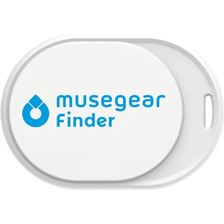 musegear Schlüsselfinder Mini mit Bluetooth App in weiß I Laut für Handy I 90m Reichweite & Datenschutz I iOS & Android