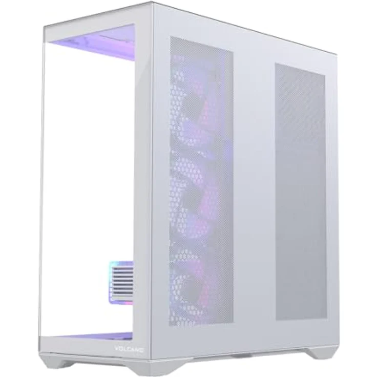 Modecom Volcano Space XL ARGB Full Tower 5F, weißes Gaming PC Gehäuse mit 5 ARGB Lüftern, gehärtetem Glas und Wasserkühlungssupport – Bild 9