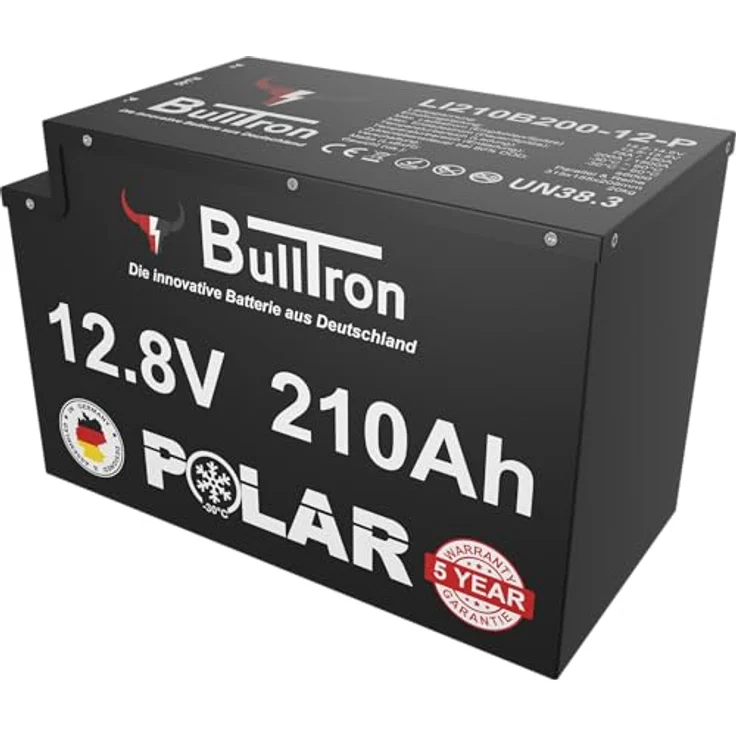 BullTron 210Ah Polar LiFePO4 12,8V Versorgerbatterie mit Smart BMS, 200A Dauerstrom und Bluetooth App, IP65, kompakt und leicht – Bild 2