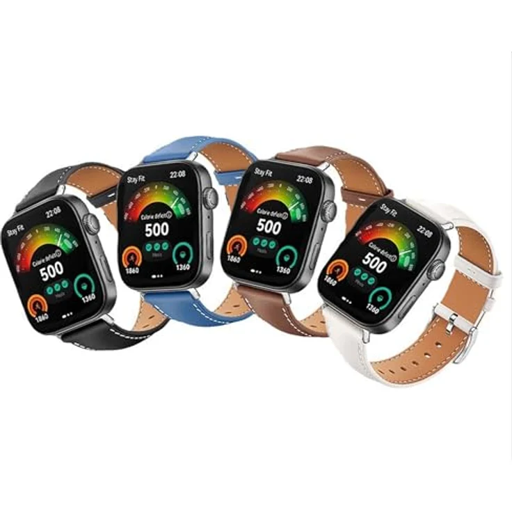 GIOPUEY Echtleder Armband Kompatibel mit Huawei Watch Fit 3/4/4 Pro, verschleißfest und atmungsaktiv - Braun – Bild 3