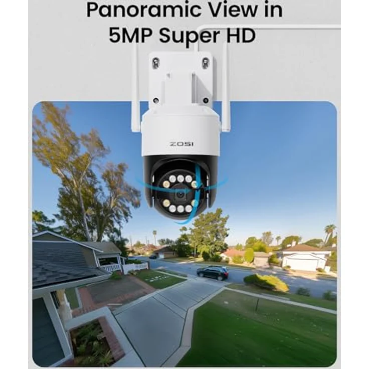 ZOSI 3K Wi-Fi 6 Outdoor Überwachungskamera mit 360° Pan & Neigung, Farbige Nachtsicht, C296 – Bild 2