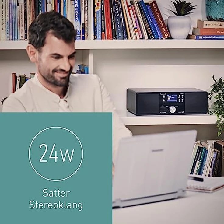 Panasonic SC-DM202EG-K Kompaktes Micro HiFi Stereosystem mit CD, DAB+/FM Radio, USB und Bluetooth, 24W Lautsprechern, Fernbedienung, 2,4 Zoll TFT LCD-Display, EQ-Einstellungen, Schwarz. – Bild 3